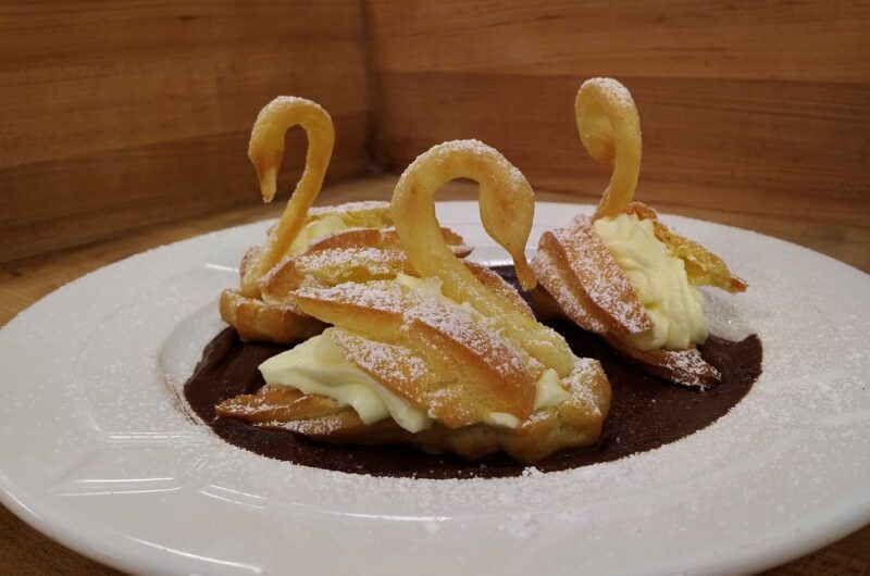 Chocolate Cream Puff Swans