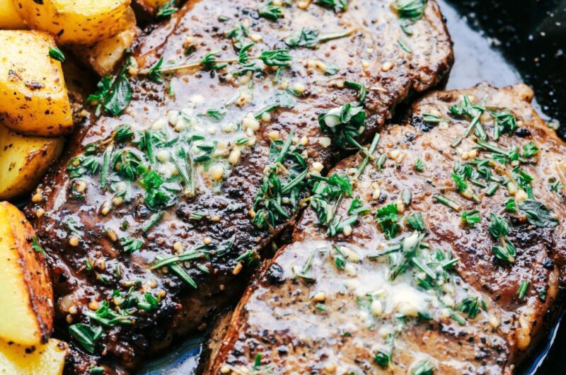 Chuck Steak with Garlic Herb Butter