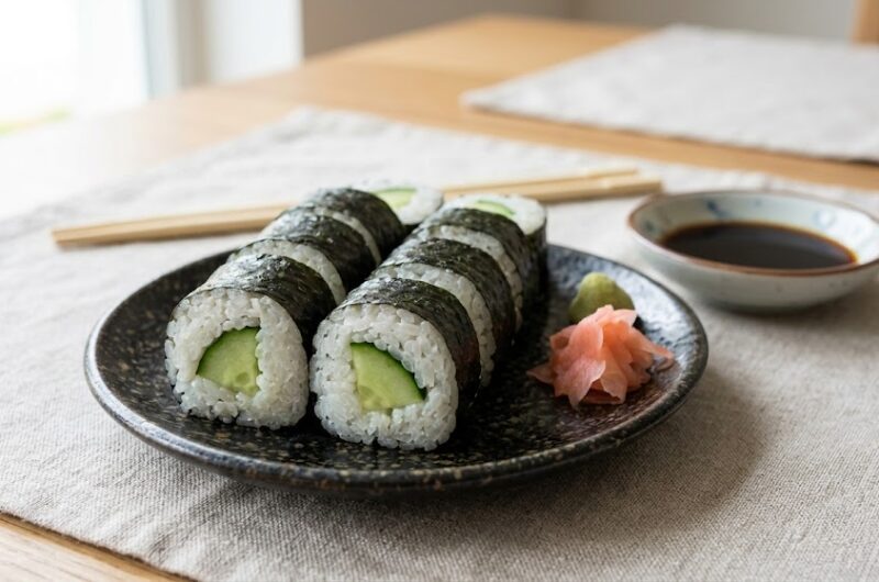 Cucumber Wrapped Sushi Roll