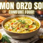 lemon orzo soup bowl