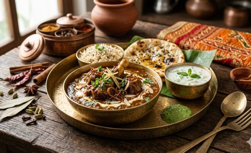 mutton korma curry bowl