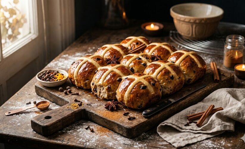 hot cross buns with icing cross