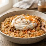 carrot cake oatmeal breakfast bowl warm spices