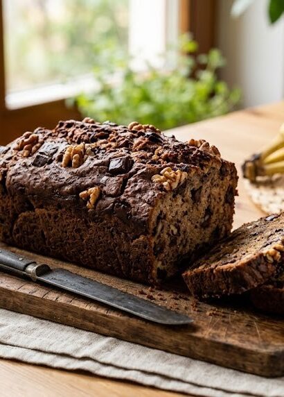 homemade vegan banana bread loaf