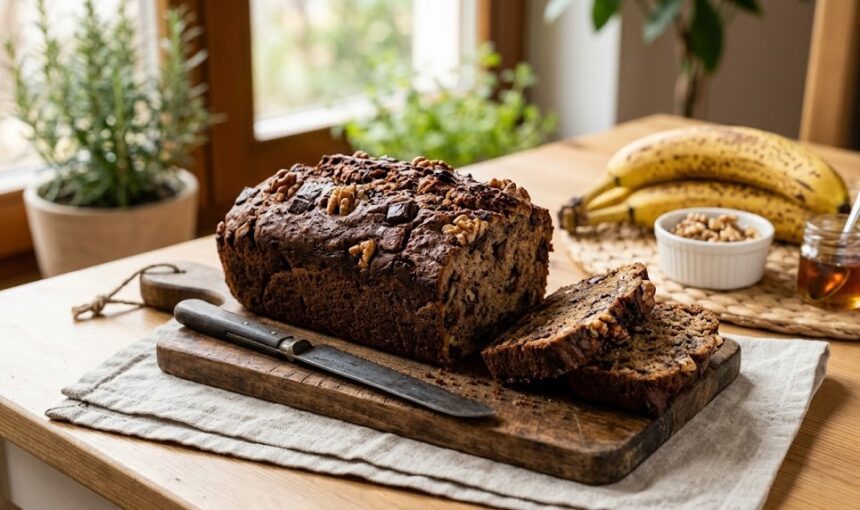 homemade vegan banana bread loaf