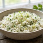 homemade cilantro lime rice with herbs