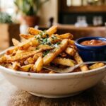 homemade golden fries plate,