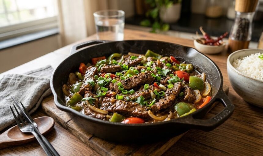 beef stir fry with bell peppers,