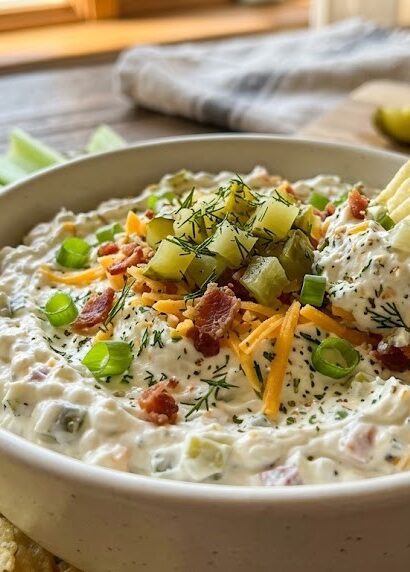 grillos pickle dip creamy dill dip close up