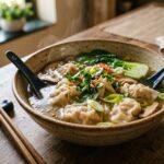chinese wonton soup with dumplings