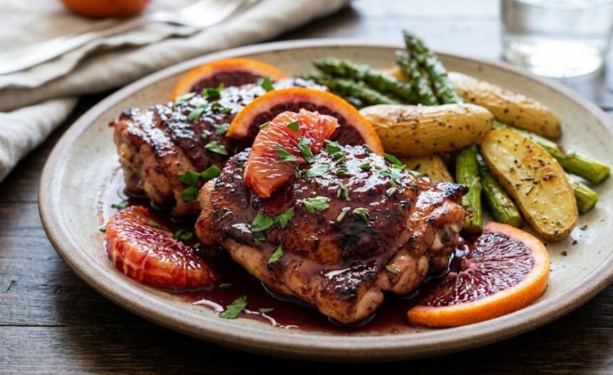 citrus glazed chicken plate