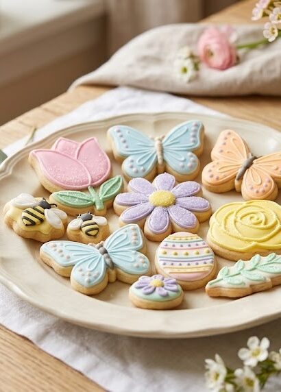 colorful floral sugar cookies homemade