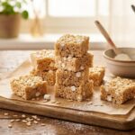 homemade rice krispie treats plate