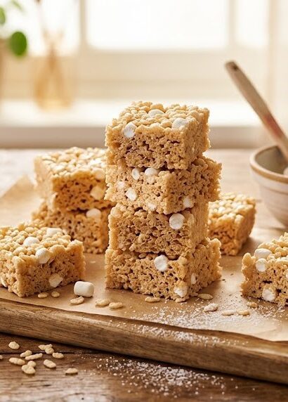 homemade rice krispie treats plate