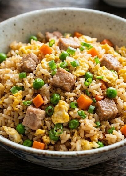 homemade pork fried rice skillet