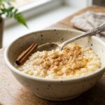 homemade rice pudding with cinnamon