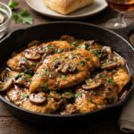 italian chicken marsala dish plate