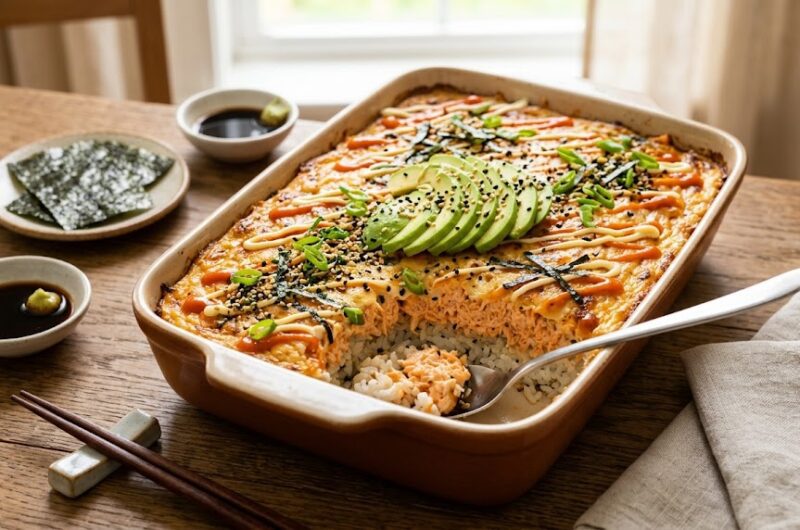 Salmon Sushi Bake