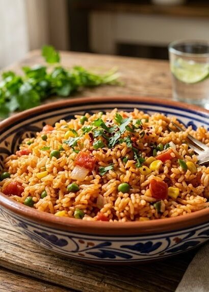 homemade spanish rice recipe plate