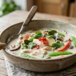 creamy coconut chicken soup with herbs