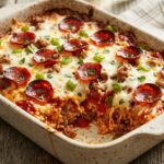 pizzaiola rice with mozzarella cheese