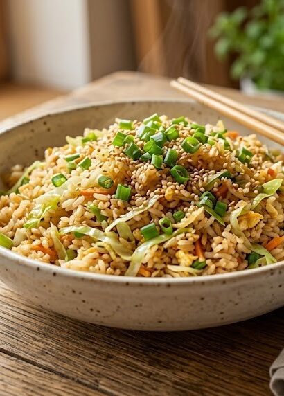 vegetable fried rice with cabbage
