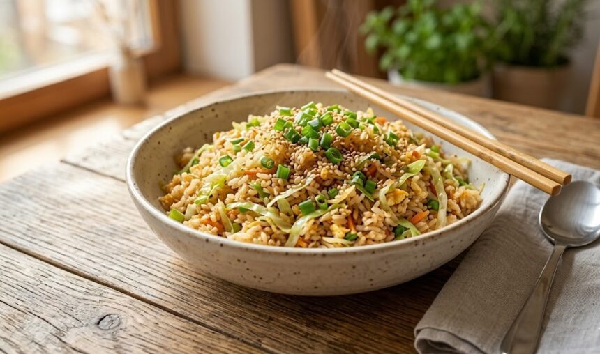 vegetable fried rice with cabbage