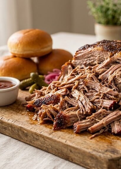 oven roasted pork shoulder sliced