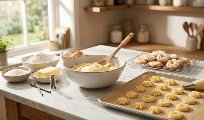 homemade butter cookies plate