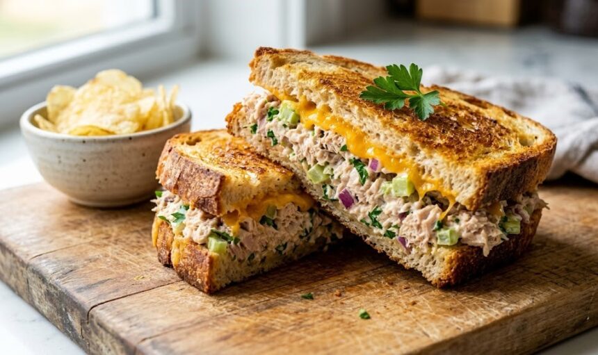 classic tuna melt grilled sandwich