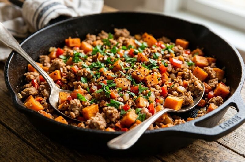 Ground Turkey Sweet Potato Skillet