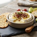 baked brie with nuts plate