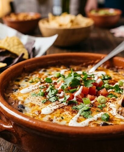 cheesy bean dip with chips