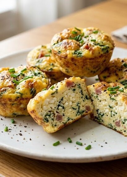 egg bites with cottage cheese close up