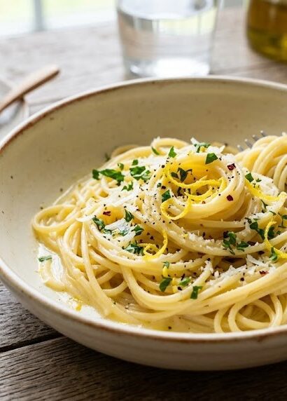 lemon pasta close up