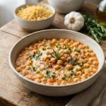 garlic herb chickpeas bowl,