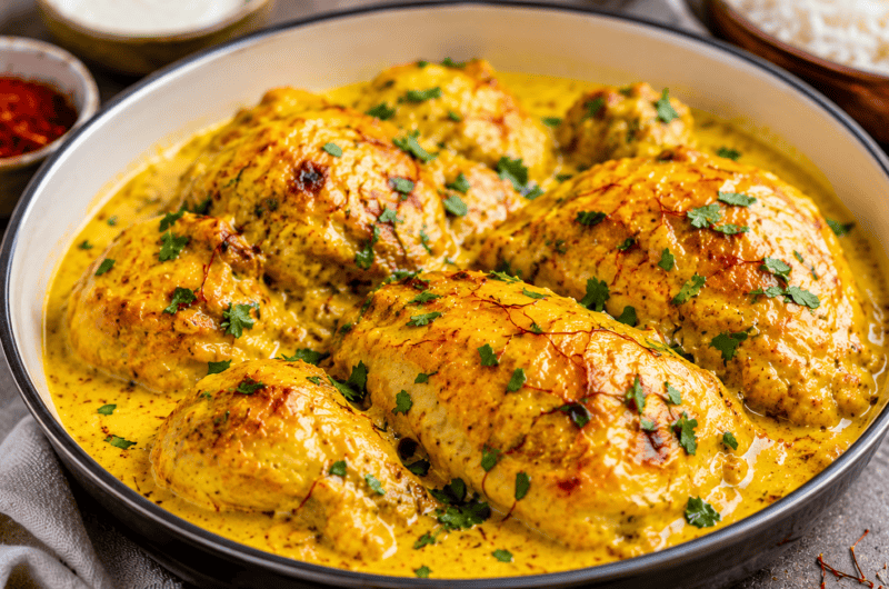 Saffron Chicken with Parsley and Lemon