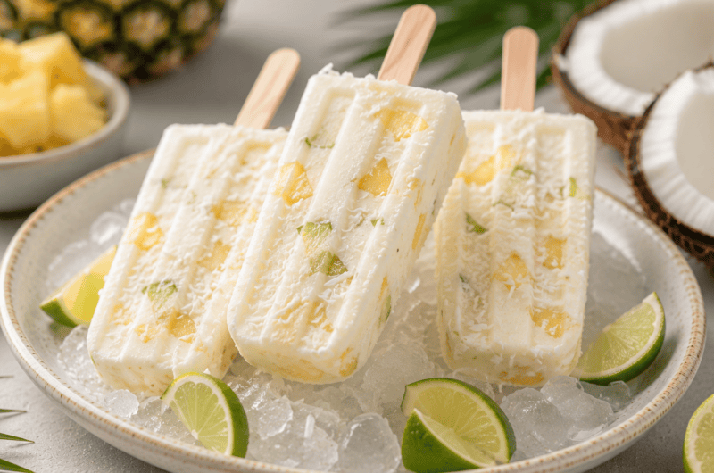 Coconut pine lime pops