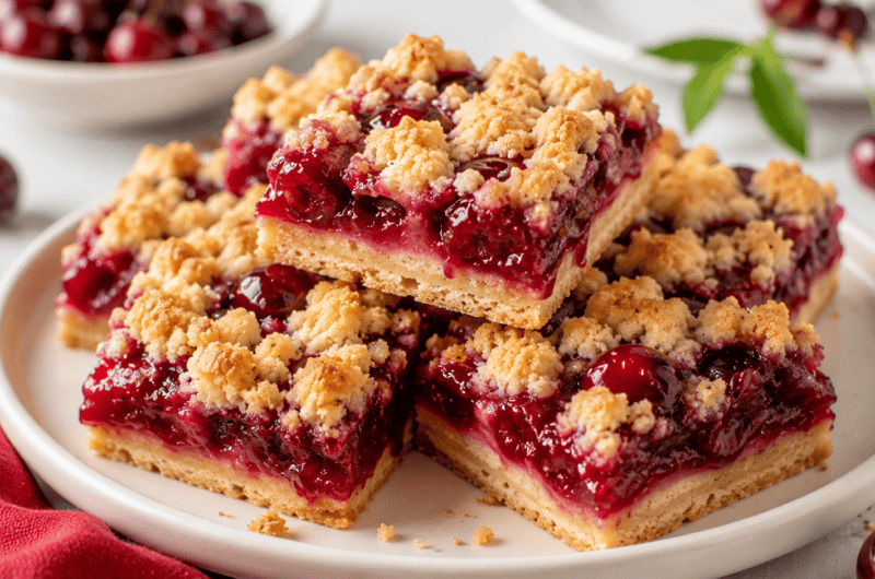 Quick Cherry Crumble Bars