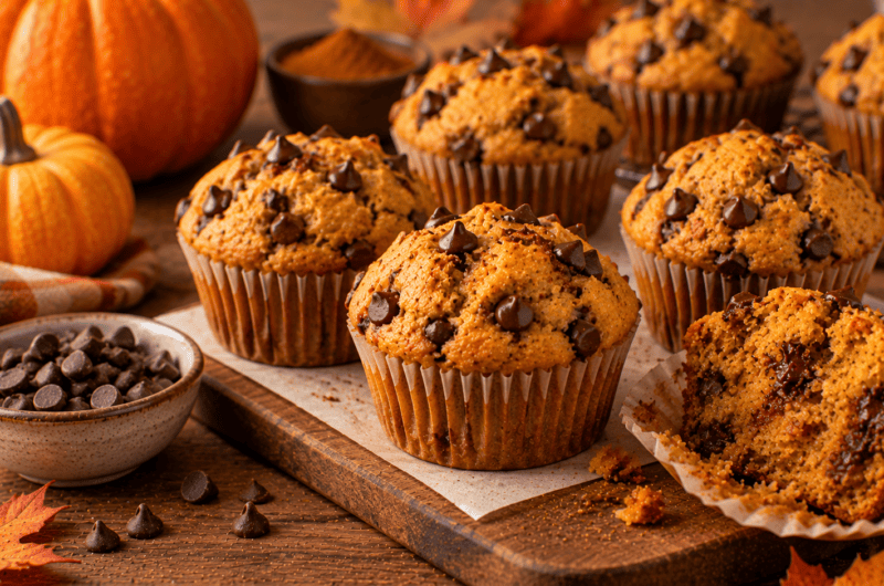 Pumpkin Chocolate Chip Muffins