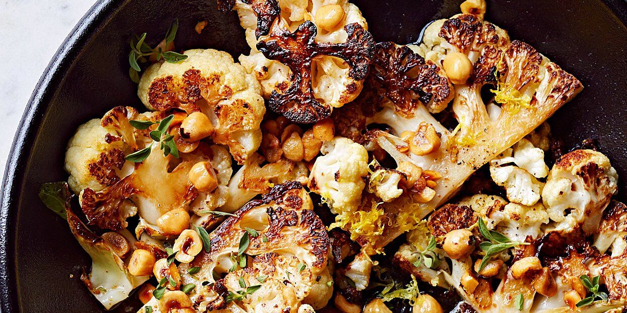 Cauliflower Steaks with Hazelnuts and Browned Butter