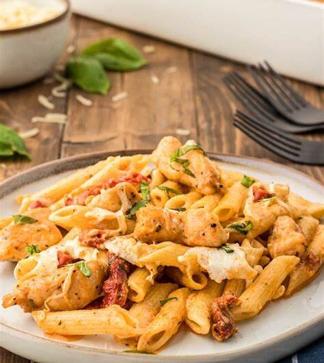 Marry Me Chicken Pasta Bake