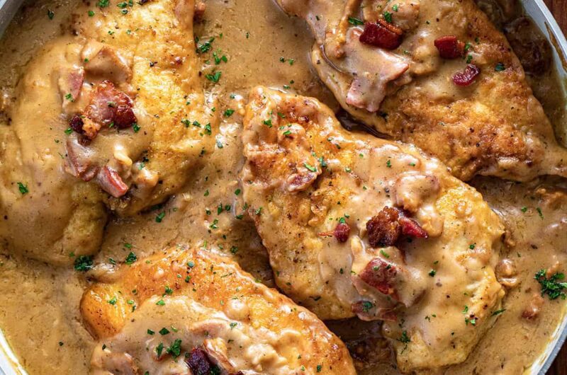 One-Pan Cheese and Bacon Smothered Chicken