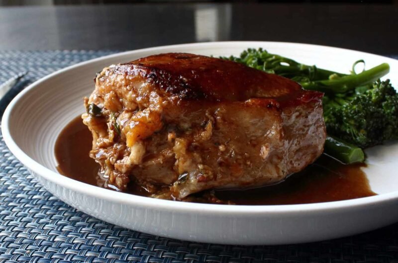 Peach-Stuffed Pork Chops