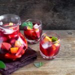sangria in glass pitcher
