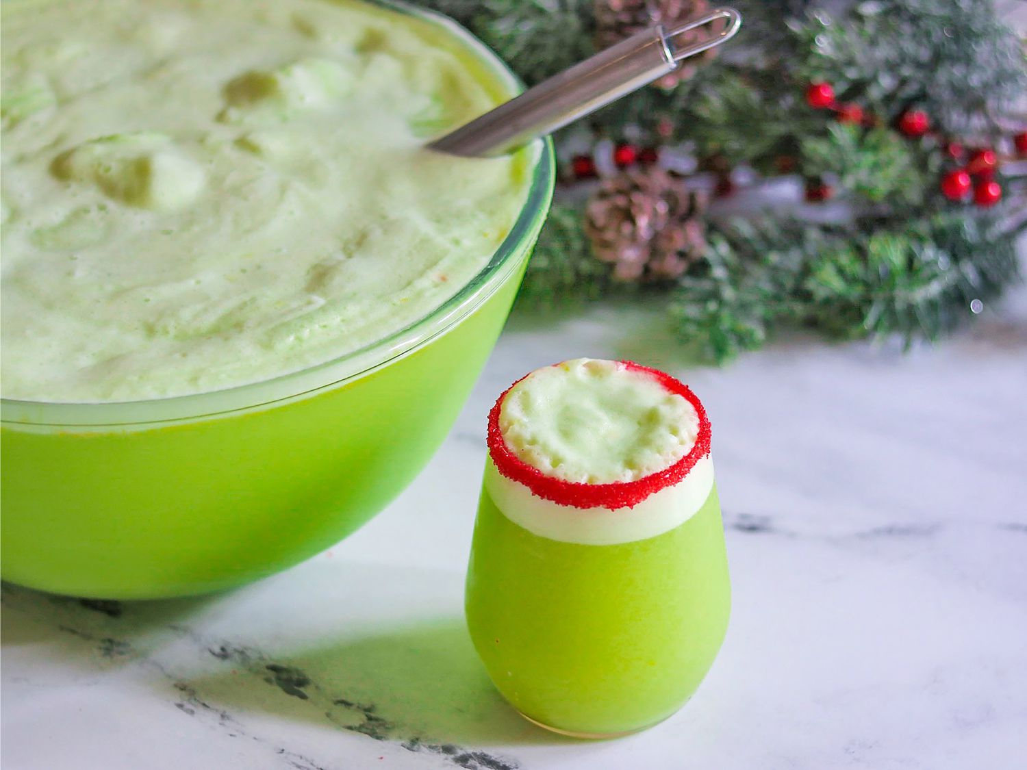 grinch punch in glass