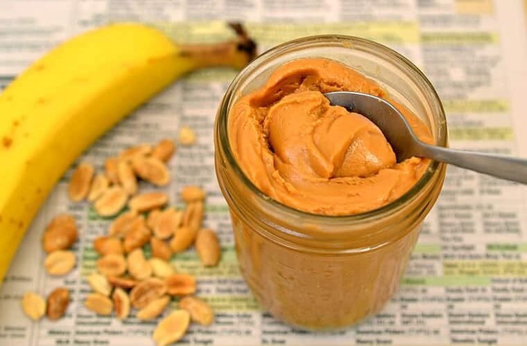 homemade peanut butter in jar