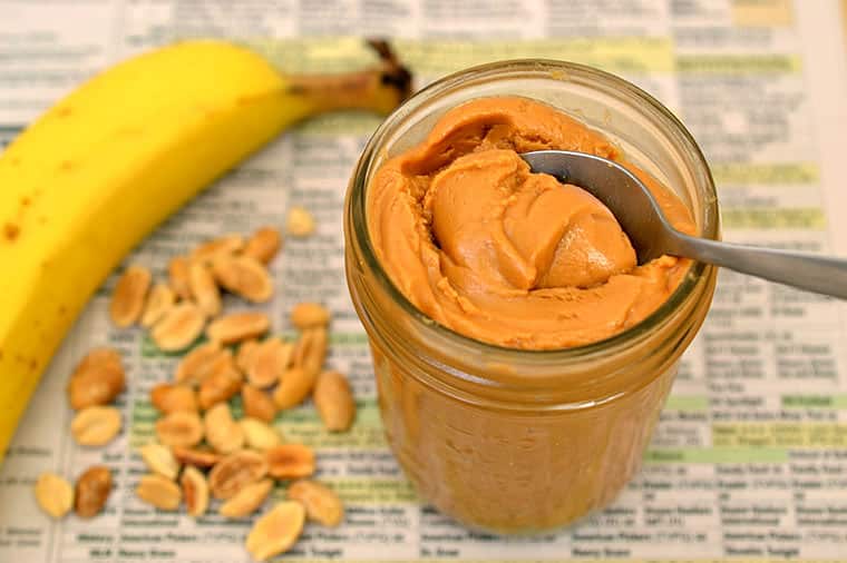 homemade peanut butter in jar