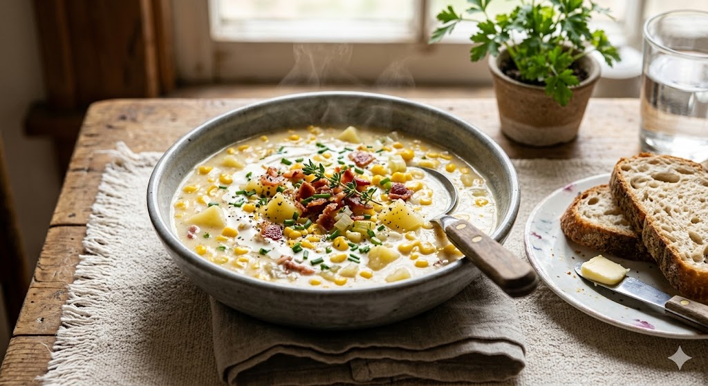 corn chowder soup bowl