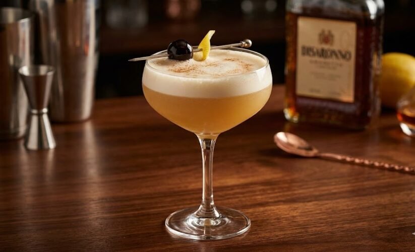 amaretto sour cocktail glass,